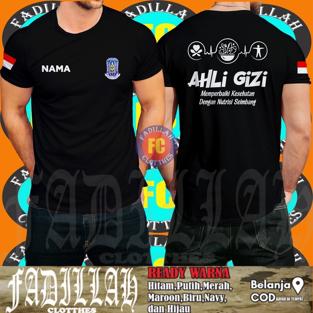 Baju Kaos Ahli Gizi Memperbaiki Kesehatan Dengan Gizi Seimbang Gratis Nama Kamu DB Kaos Distro