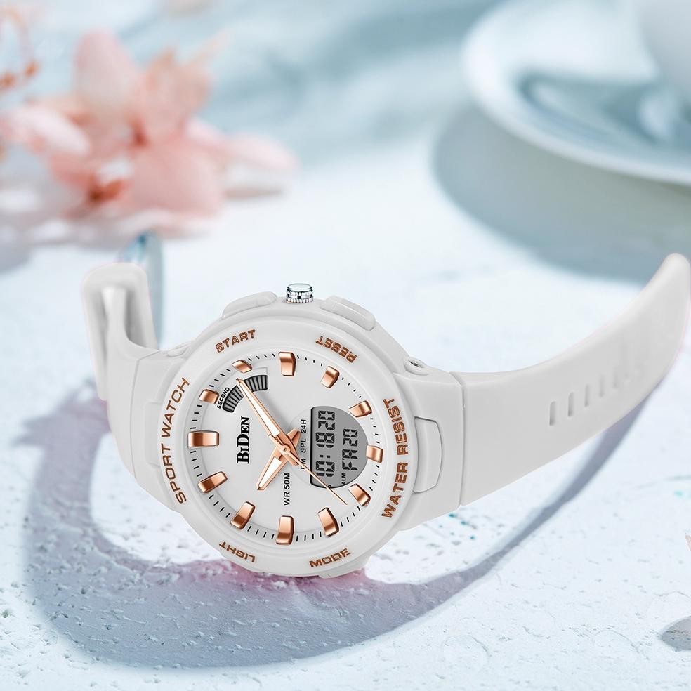 {JAM} BIDEN Jam Tangan Wanita Santai Olahraga Korea Style Digital Anti Air Tali Silikon Jam Tangan C