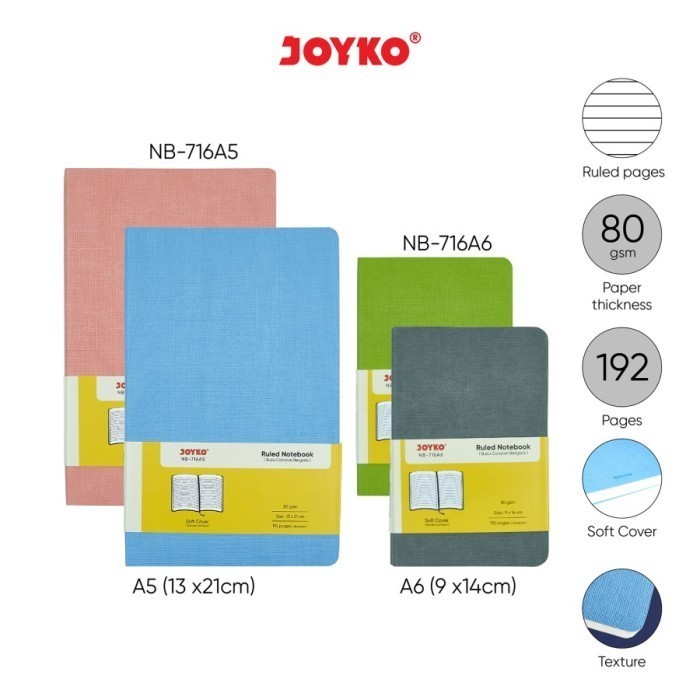 

Berkualitas Notebook Pocket Ruled Joyko Nb-716 A5 Promo