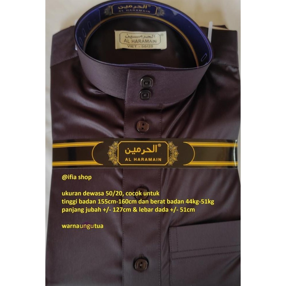 Jubah Pria Al Haramain Size 50-20 - Gamis Arab Impor Bahan Poliester