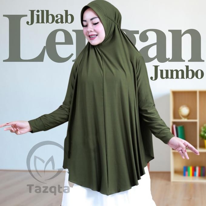 Murah Jilbab Lengan Panjang Instant Jumbo Tali Jersey Grosir