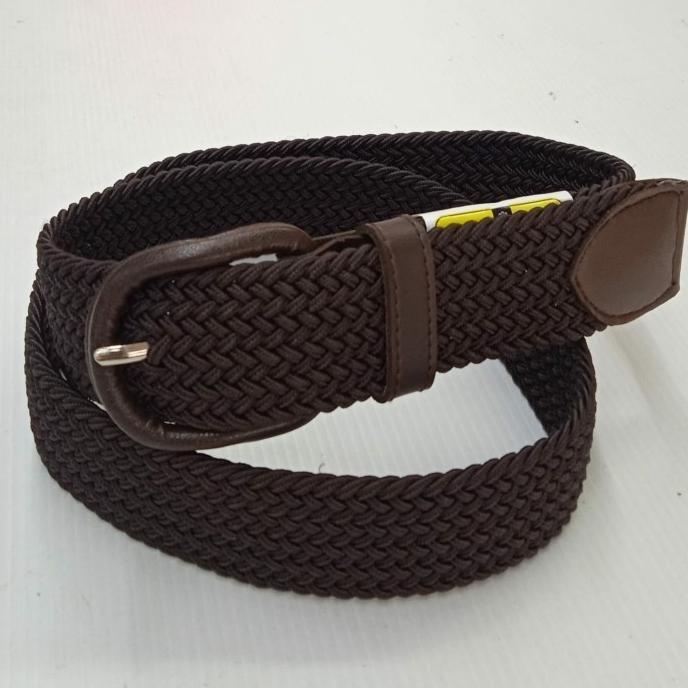 Terlaris IKAT PINGGANG GESPER PRIA WANITA KARET TEXTAN LEBAR 3CM - Hitam .,