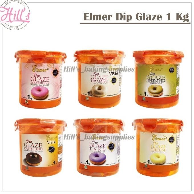 

ELMER DIP GLAZE 1 KG ALL VARIAN RASA LENGKAP TOPING DONUT SELAI DONAT - kuigrocery