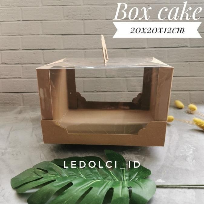 

] (5 PCS) 42012 BOX CAKE DUS KUE KRAFT MIKA TEMBUS PANDANG S 20x20x12