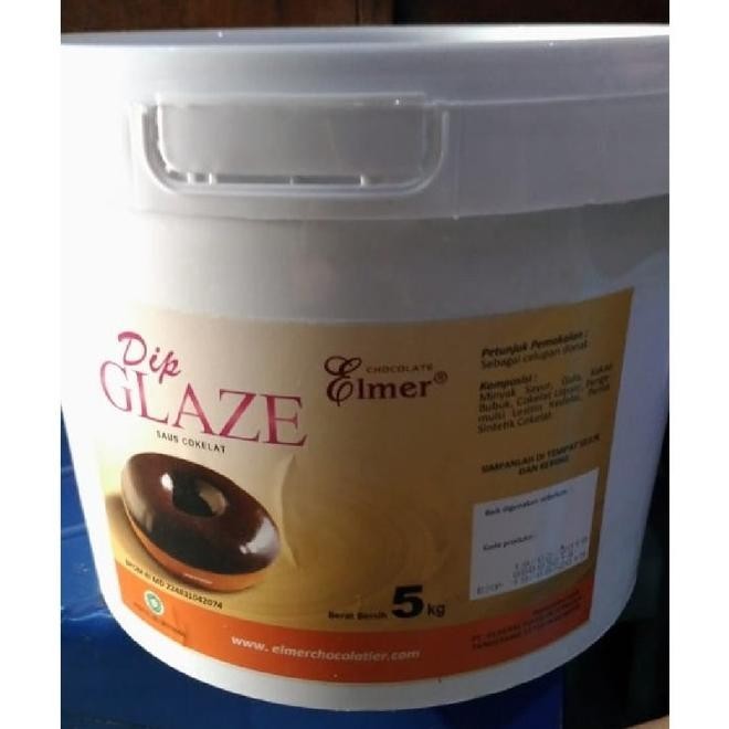 

Elmer Dip Glaze - Topping Donat Dark Chocolate 5Kg - Gosend Only!!! - kuigrocery