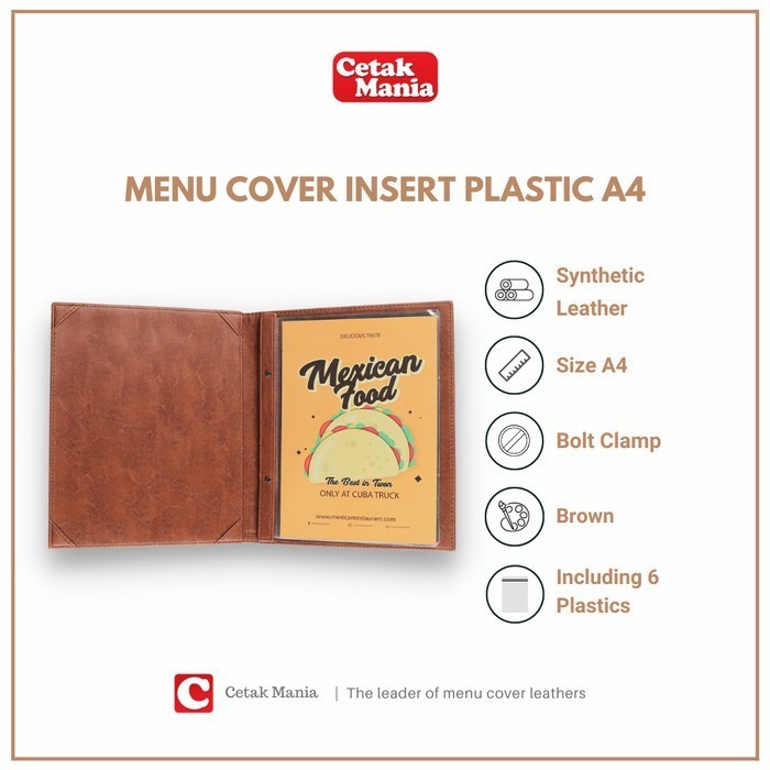 

Hemat Buku Menu Kulit Polos Isi Plastik Bening Dan Tebal 12 - Brown Leather Sale!!!