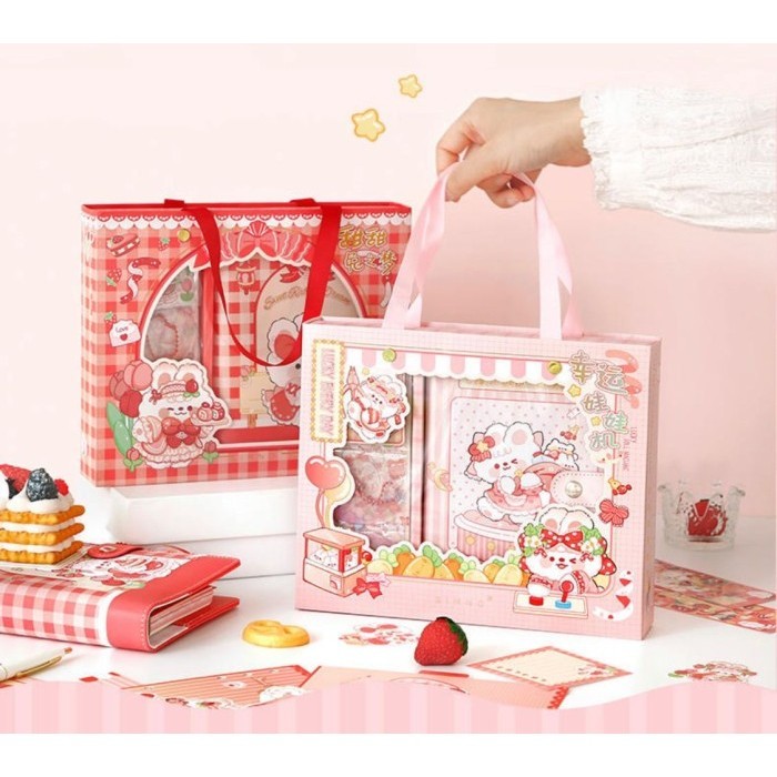

Limited Bunny Notebook Agenda Diary Buku Gift Set Hampers Gantungan Kunci Lucu Murah