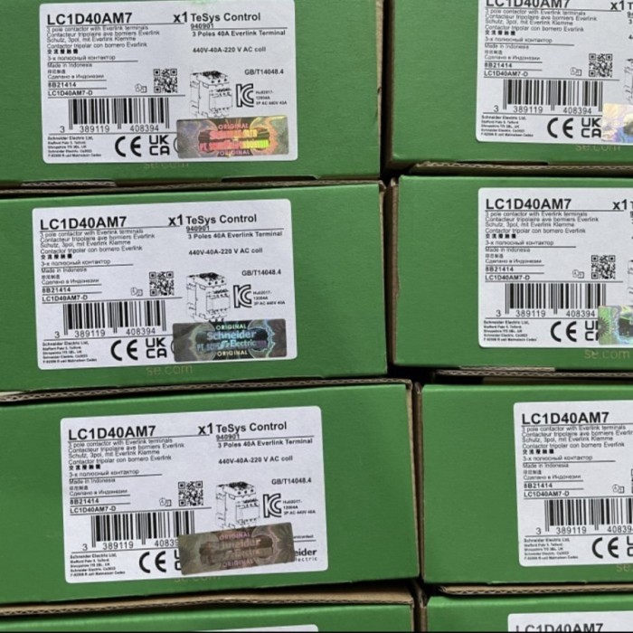 Kontaktor Schneider Lc1D40A M7 Contactor Lc1D40Am7 Lc1D40 Am7