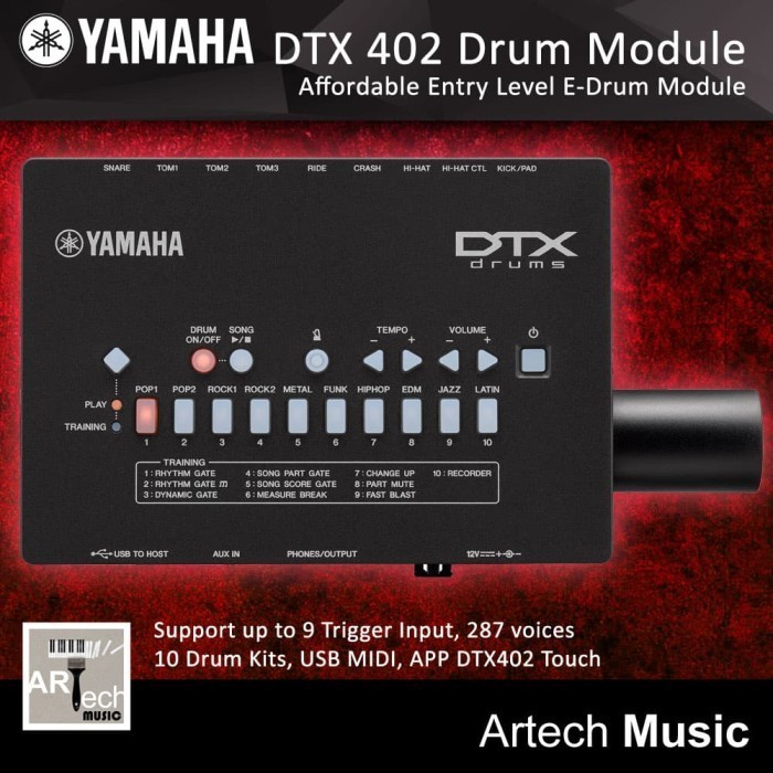 Ule Drum Elektrik Yamaha Dtx402 / Dtx 402 (Erus Dtx400 / 400)