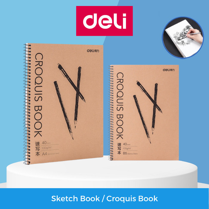 

Terbatas Deli Croquis Sketchbook 100Gsm A4 / B5 Sketch Book Bagus