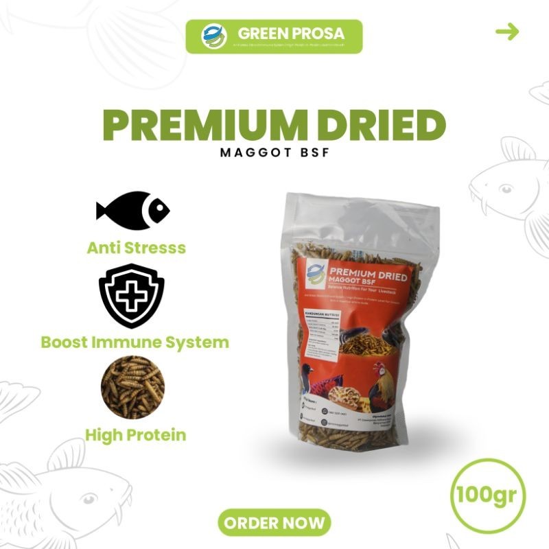 GREEN PROSA - Premium Maggot Bsf Kering - 100gram