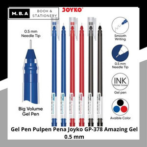 

Gel Pen Pulpen Pena Joyko GP-378 Amazing Gel 0.5 mm - Hitam