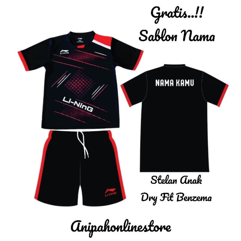 [ Free Sablon Nama ] Baju Badminton Anak/ Stelan Bola Voli Anak SD SMP