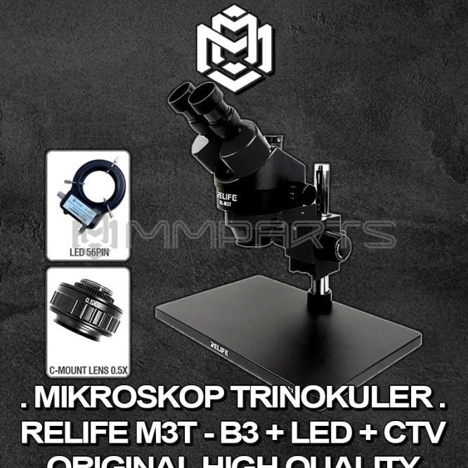 Mikroskop Trinokuler Relife M3T-B3+Led Original / Mikroskop M3T-B3-Led