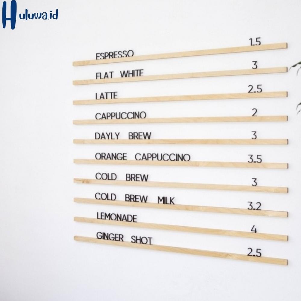 

(PRODUK) Papan Menu Cafe Kayu Dinding / Letter Board Cafe (Papan Kayu Only) TERLARIS