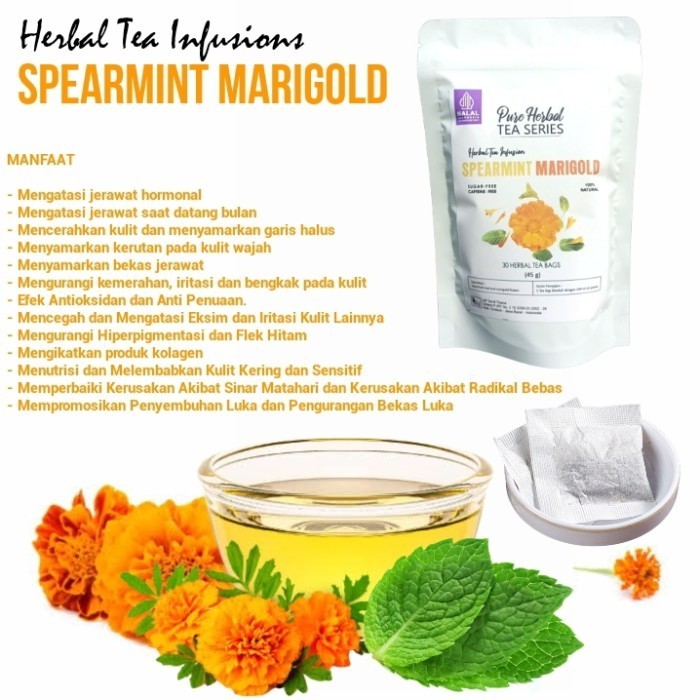 

Spearmint Marigold Tea Teh Spearmint Plus Marigold Flower 30 Tea Bag
