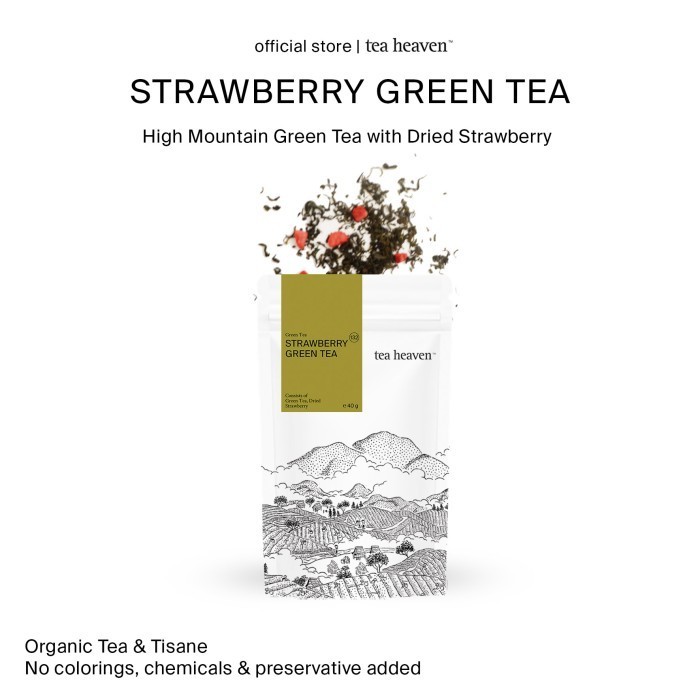 

Ersya - Strawberry Green Tea Teh Hijau Stroberi Premium Cafe Artisan Tea Berry