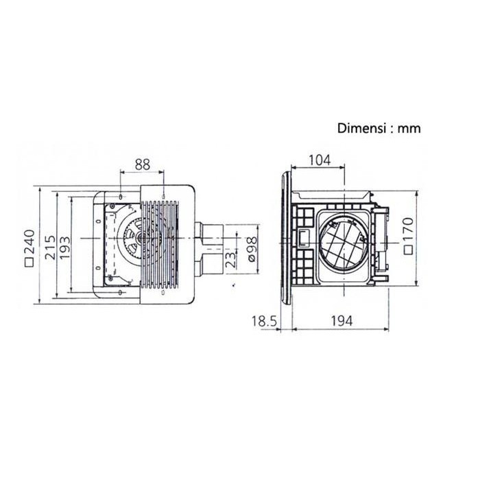 Exhaust Fan Kdk 17Cdqna 17Cdqn / Exhaust Fan Cerobong Kdk 6 Inch