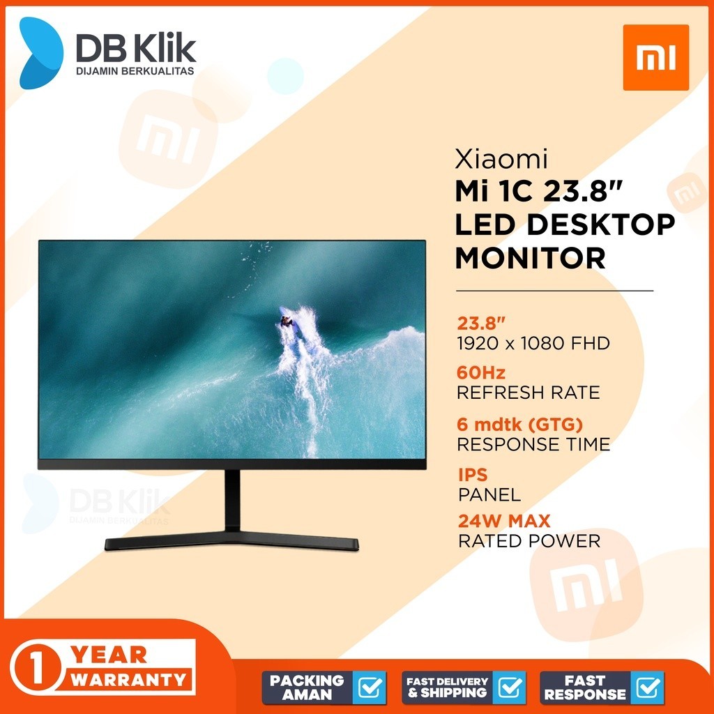 LED Monitor Xiaomi MI 1C 23.8" 60Hz FHD HDMI - MONITOR DESKTOP MI 1C