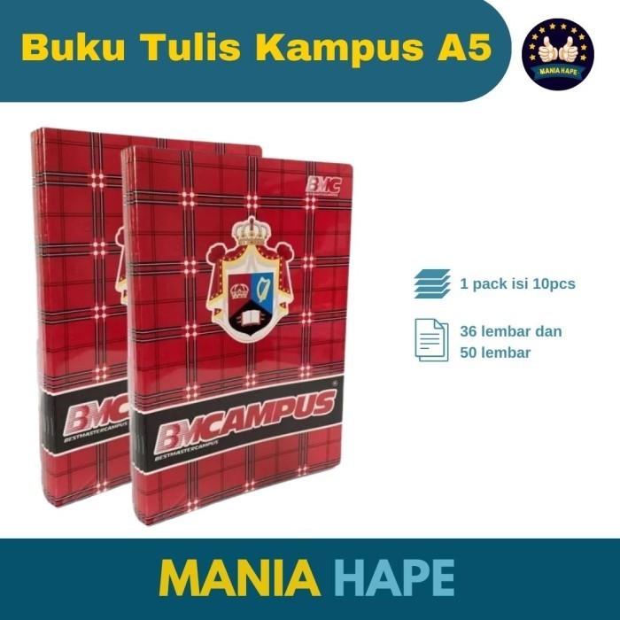 

Aman Buku Tulis Kampus A5 36 / 50 Lembar Big Boss Campus Isi 10 Pcs 1 Pak Trendi