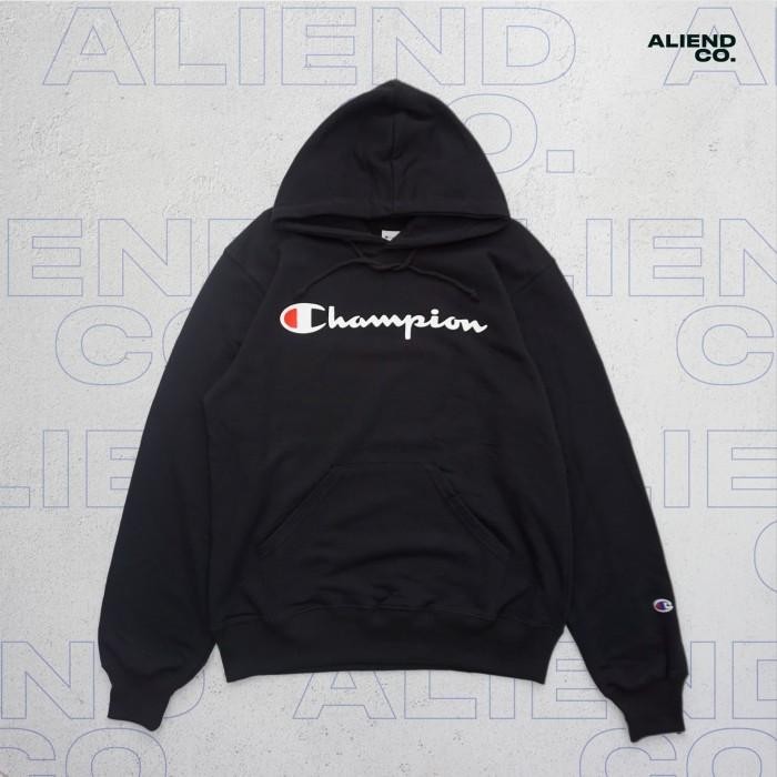 HOODIE CHAMPION SCRIPT BLACK ORIGINAL