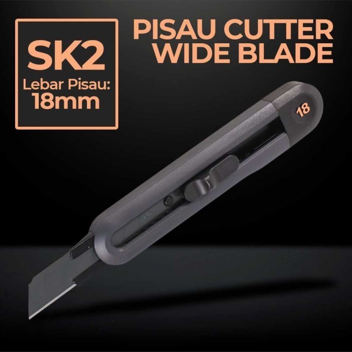 

Gaya Spcr Pisau Cutter Auto Lock Snap Off Wide Blade Sk2 18Mm Ht4018 Bergaransi