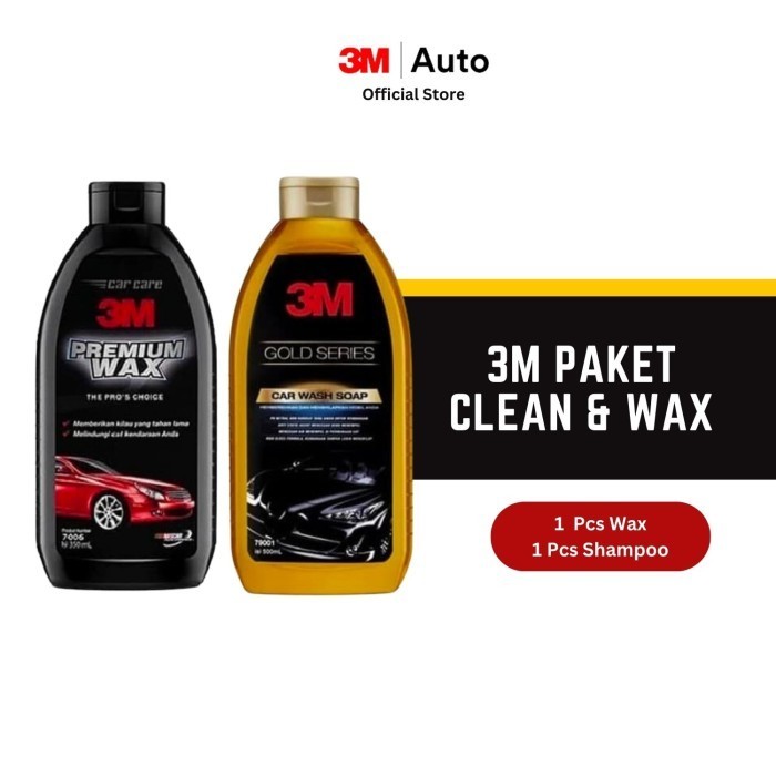 3M Paket And Wax Pack - Wash Gold &amp; Premium Wax-