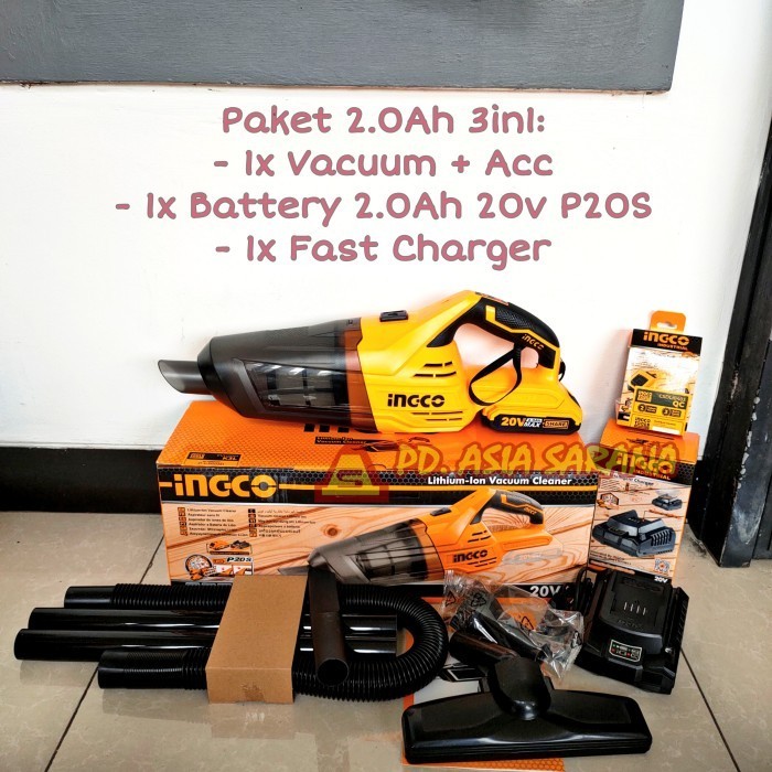 Cordless Vacuum Cleaner Portable INGCO CVLI2001 Penyedot Debu P20S