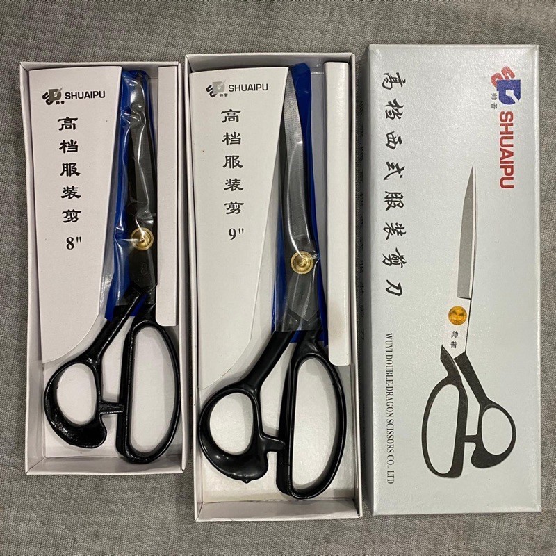 

Gunting Shuaipu Baja Hitam 8 Inch / 9 Inch / 10 Inch / 12 Inch Gunting Bahan / Kain / Gunting Jahit