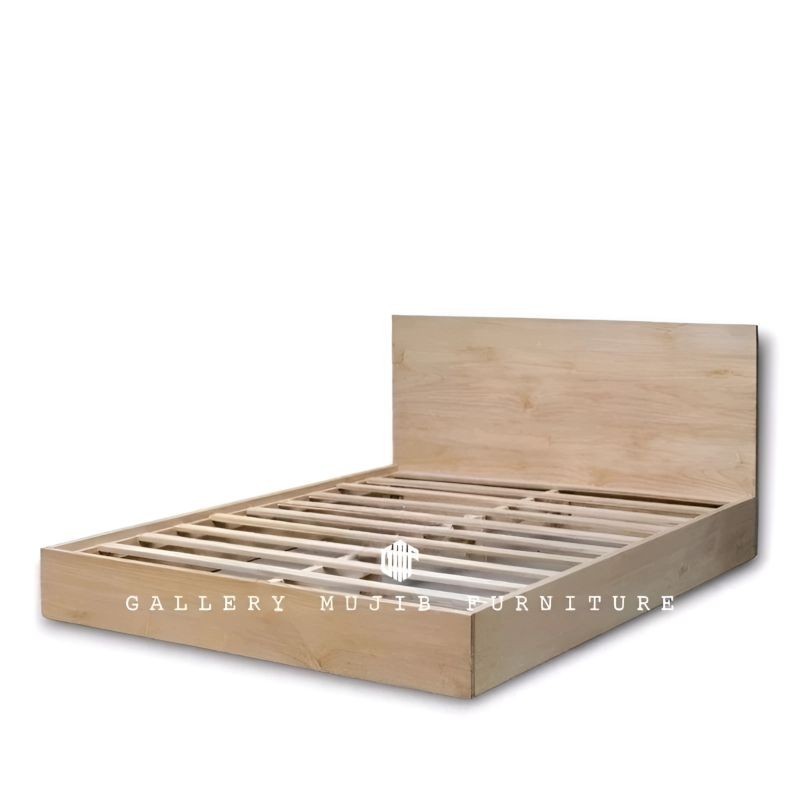 Dipan minimalis bed flat tanpa kaki kayu jati ranjang dipan lesehan