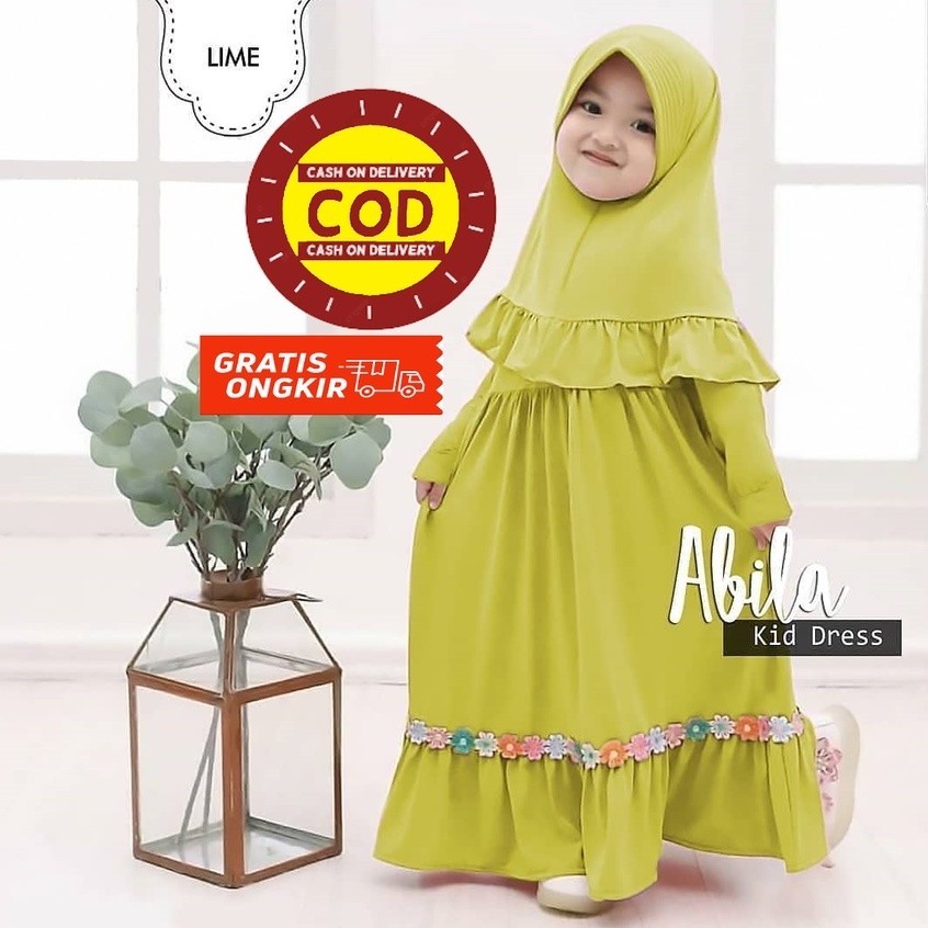Dress Muslim Anak Perempuan Umur 2 Tahun 3 12 4 1 Dres Lebaran Games Tpa Set Rok 14Th Ghamis Ngaji B