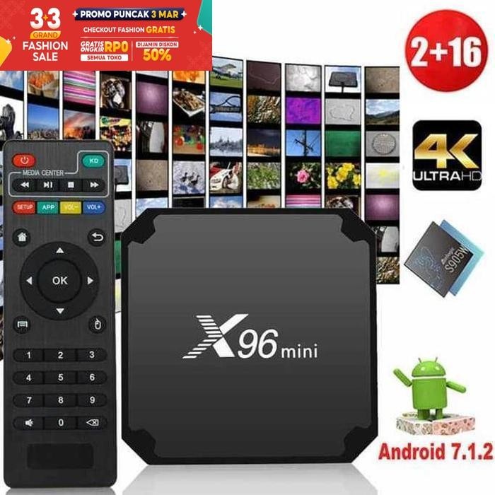 X96 MINI SMART TV BOX RAM 2 GB ROM 16 GB 4K ANDROID TELEVISI BOX