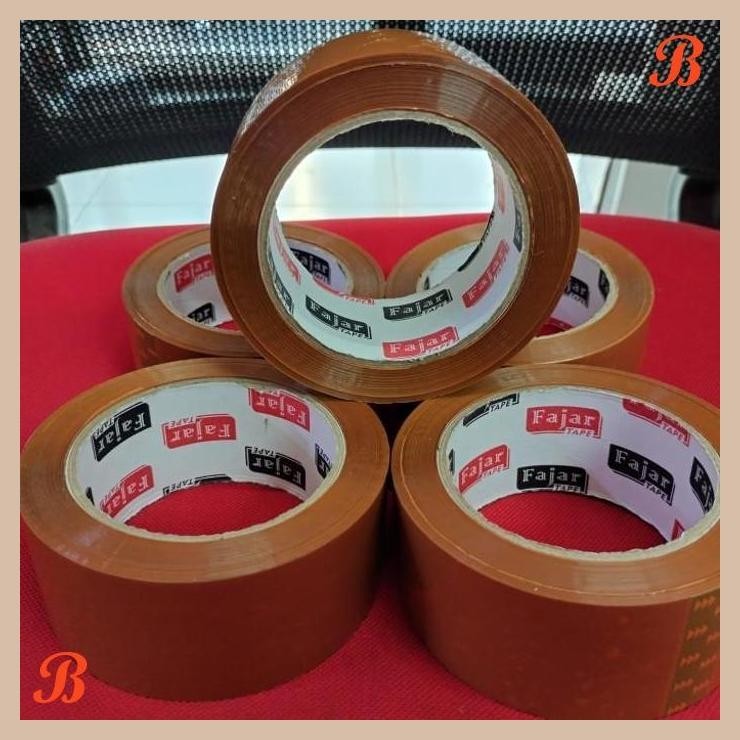 

| SRG | LAKBAN ISOLASI COKLAT 45 MM X 100 YARD FAJAR TAPE ASLI 100 YARD