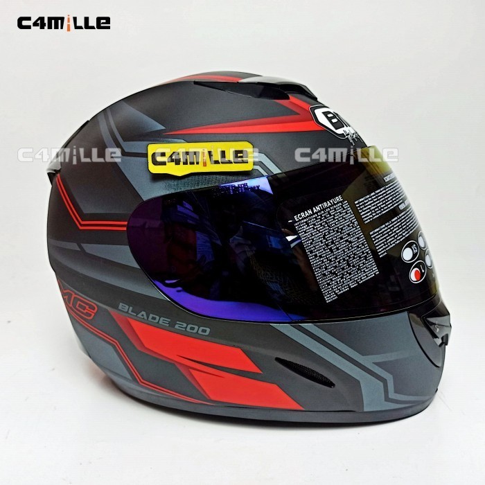 HELM BMC BLADE 200 #9 BLACK DOFF RED FULL FACE