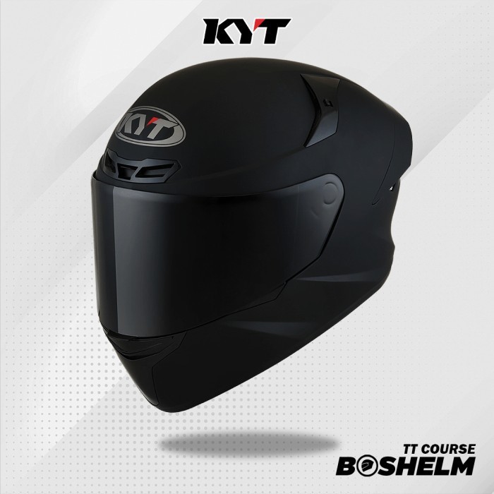 Helm KYT TT Course Plain HITAM DOFF Helm Full Face SNI