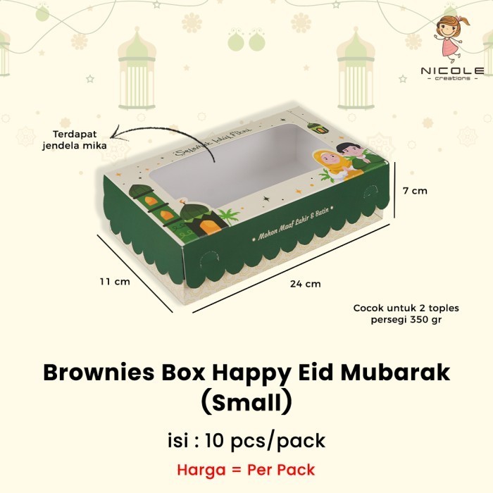 Cake Box Brownies Happy Eid Mubarak/Packaging Kue/ Cake Box Lebaran