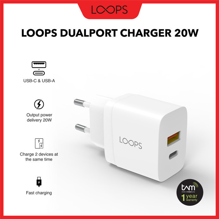 Loops Dual Port Charger 20W