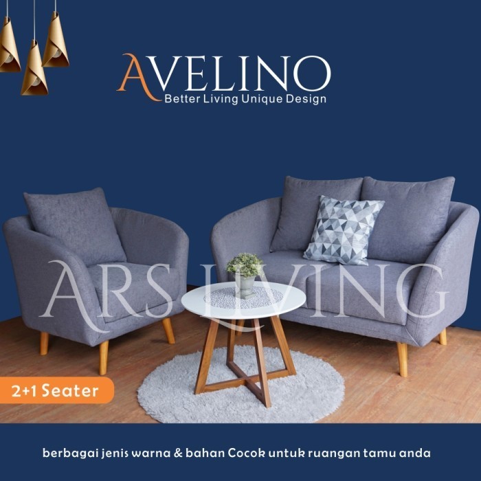 Sofa Kursi Tamu Minimalis sofa 1 Set (2 Seater + 1 Seater) / Avelino