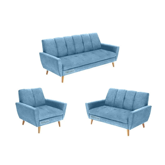 Winston Sofa Set Ruang Tamu Minimalis 3-2-1 Biru Muda