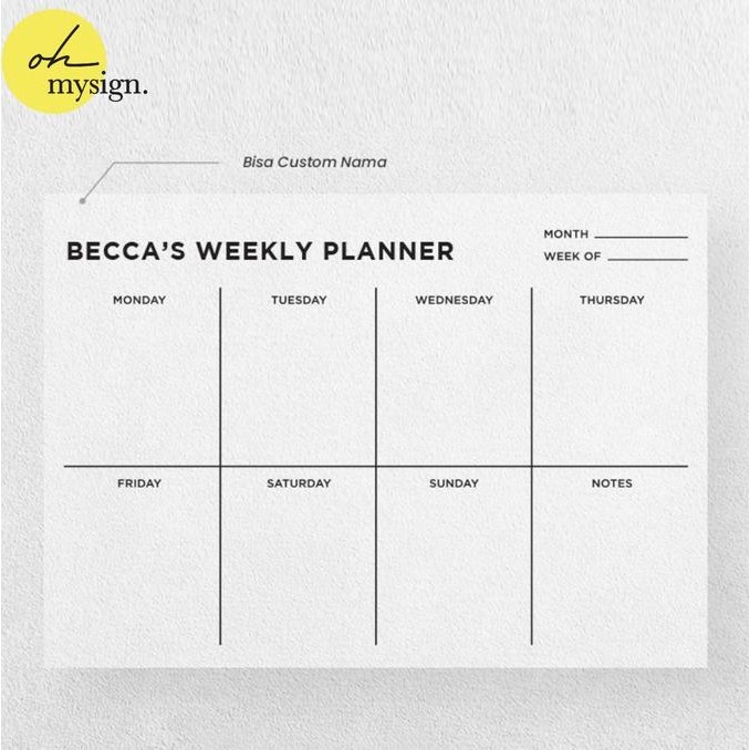 

Weekly Planner Akrilik Jadwal Akrilik Bulanan Planning Schedule Kerja