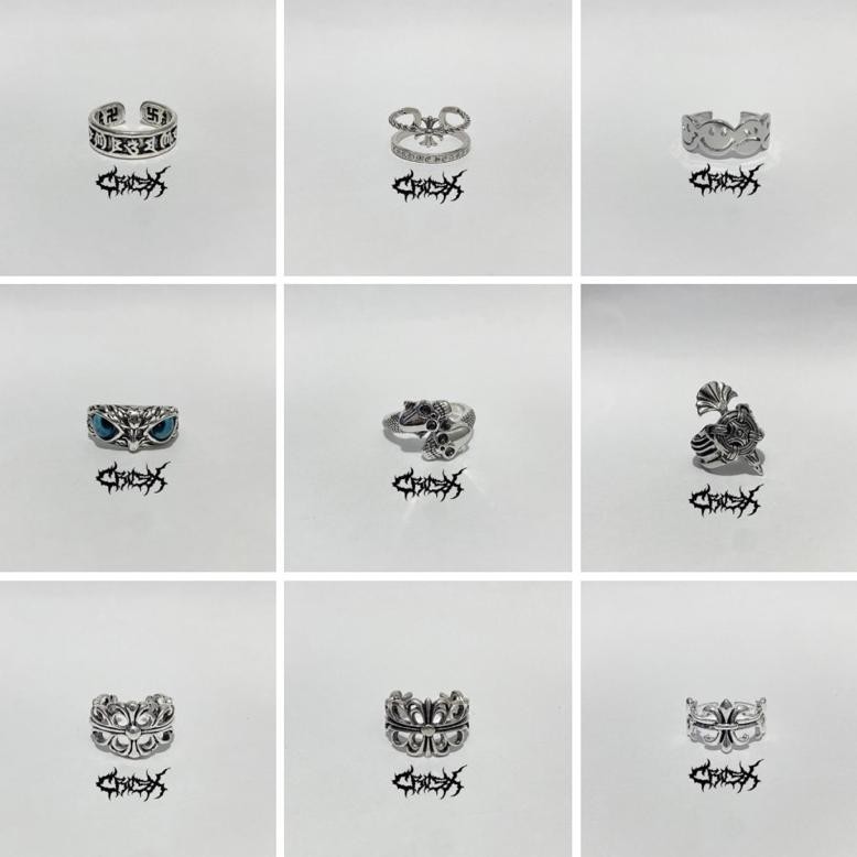 Shipping Romawi Ring Set / Hip Hop Punk Silver Metal Ring Set / Cincin Set 3 In 1 Flame Poker As Lov