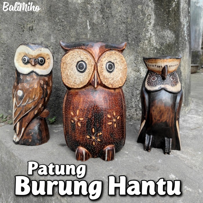 Ready oke] PATUNG BURUNG HANTU DEKORASI/PATUNG KAYU/PATUNG UNIK/PATUNG BURUNG