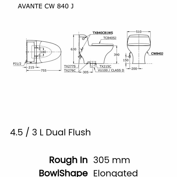 CLOSED DUDUK TOTO CW 840 J /ONE PIECE TOILET TOTO CW840J /CLOSED KODOK