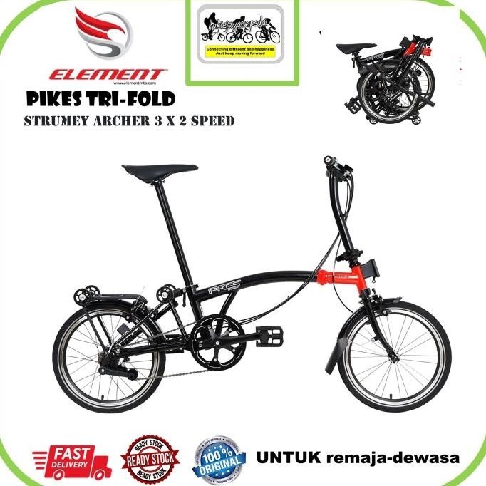 Element Sepeda Lipat Folding Bike Pikes Gen 2 lime green size 16x13/8