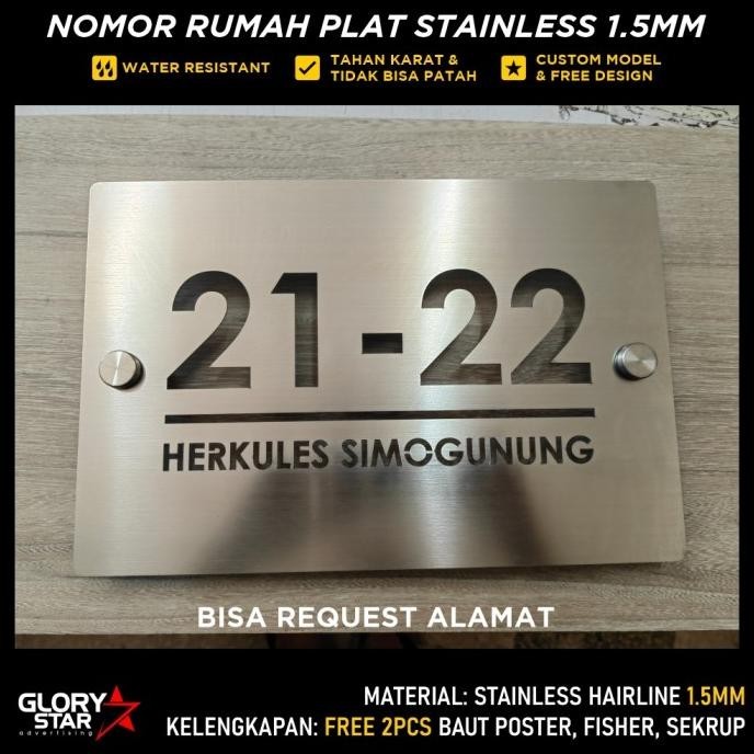 Nomor Rumah (Cutting Plat) Minimalis & Elegan