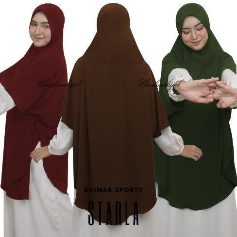 Hijab Jilbab Kerudung Khimar Instan Jumbo Syari Sporty Starla Baru