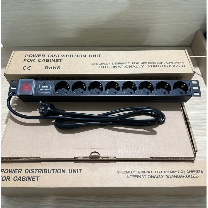 PDU 8 lubang + with Surge Protection / PDU 8 outlet + ANTI PETIR