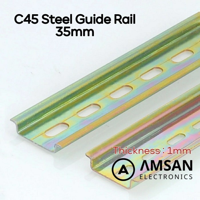 QV585 C45 Steel Guide Rail 35mm Din Rail Dudukan MCB Panel Kontrol 1mm