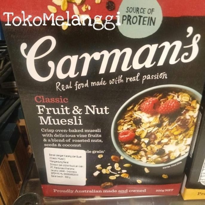 

Carman's Cereal Classic Fruit & Nut Muesli Carmans Sereal 500 gr