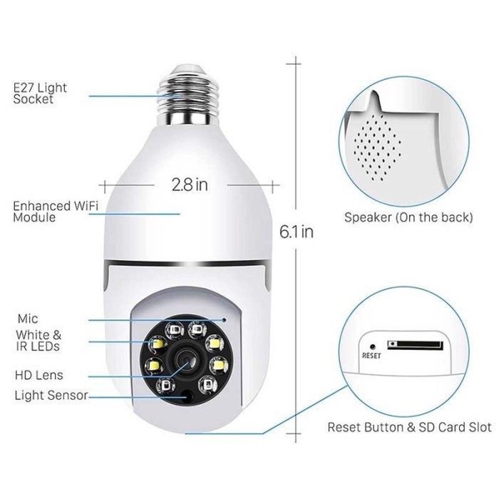 Order Now Cctv Lampu Bohlam Wifi V380 Wireless Sambung Hp Tanpa Kabel